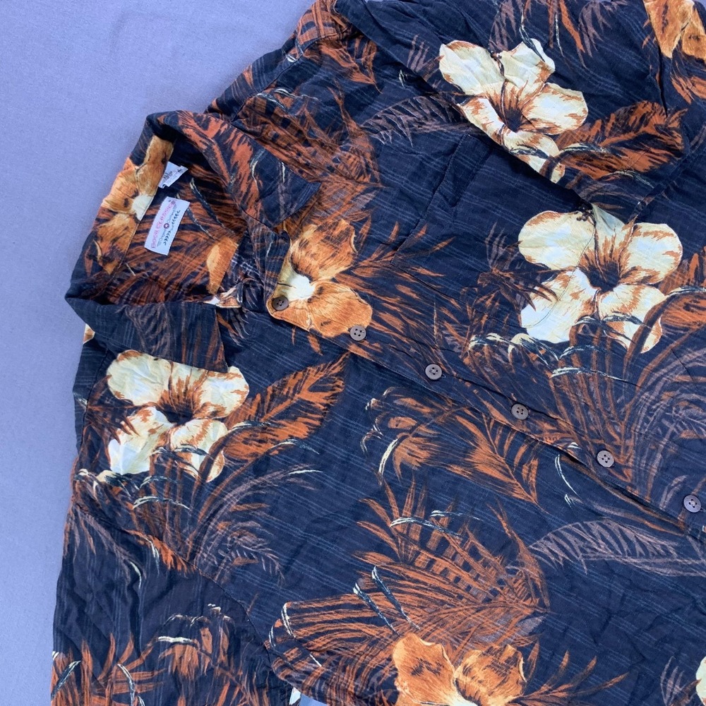 Boca Classics Shirt Mens XLT Floral Hawaiian Short Sleeve Button Up Camp Casual
